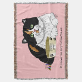 Couverture Drôle Chat Tacheté Gâté Nourrir Rose (devant Vertical)