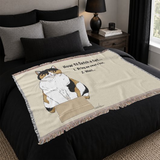 Couverture Drôle de boîte pour chat calico beige Humour de ca