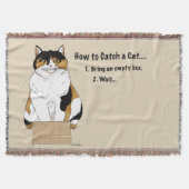 Couverture Drôle de boîte pour chat calico beige Humour de ca (Devant)