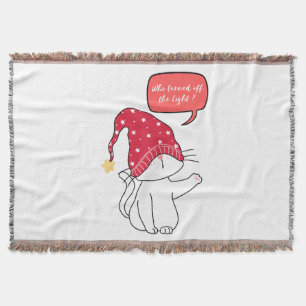 Couverture drôle de chat, qui éteint la lumière