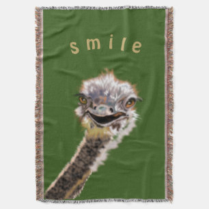Couverture Drôle Lot Blanche Joyeux Ostrich Smile