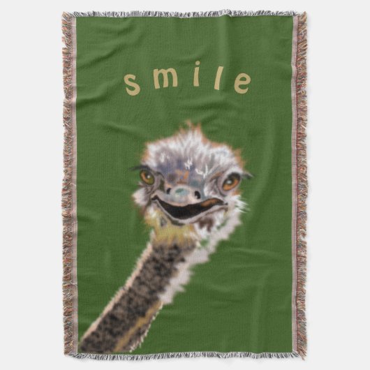 Couverture Drôle Lot Blanche Joyeux Ostrich Smile (devant Vertical)