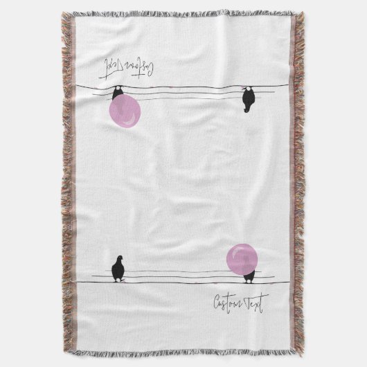 Couverture Drôle mignon Bubblegum Birds sur un fil blanc (devant Vertical)