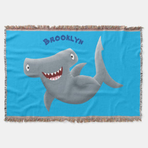 Couverture Drôle mignon requin marteau dessin animé