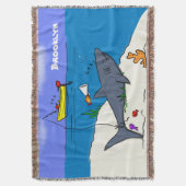 Couverture Drôle requin couché et dessin animé de pêche (devant Vertical)
