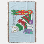 Couverture Drôle Sweater de Noël laid Sarcastique Chat Blanc (devant Vertical)