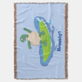 Couverture Drôle tortue vague de surf dessin animé (devant Vertical)