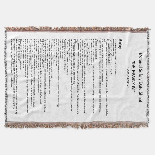 Couverture du bébé MSDS (Devant)