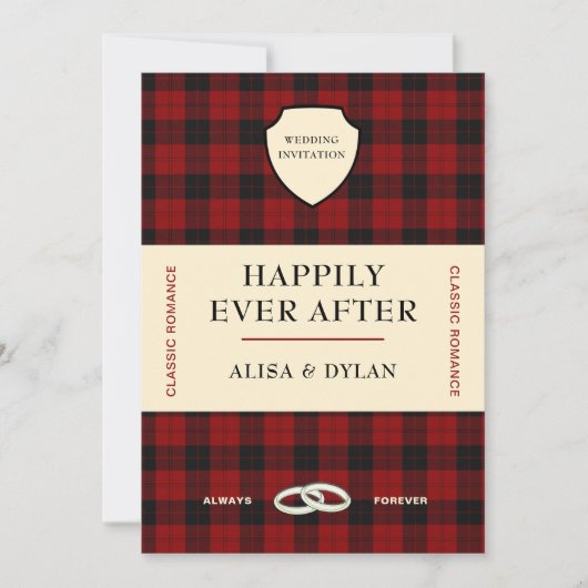 COUVERTURE DU LIVRE TARTAN ÉCOSSAIS| FAIRE-PART DE (Devant)