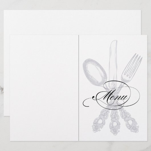 Couverture du menu (Devant / Derrière)