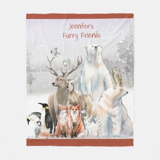 Couverture du nom de l'enfant, Animaux, Hiver (Devant)