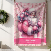 Couverture du Père Noël rose pour les filles Nom p