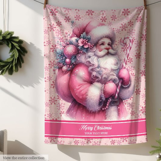Couverture du Père Noël rose pour les filles Nom p