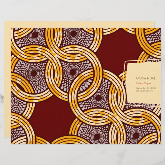 Couverture du programme Floral Or Ankara Kitenge e (Devant / Derrière)
