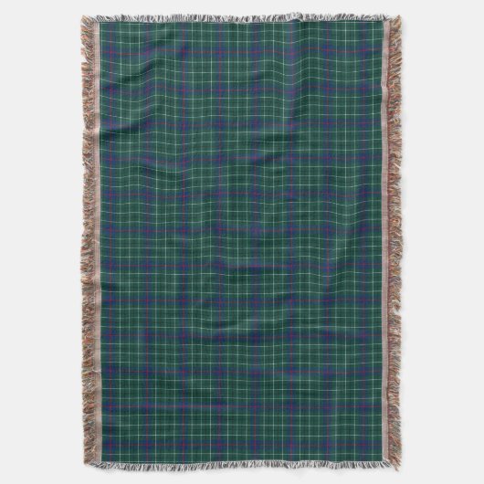Couverture Duncan Clan Tartan Vert et bleu Plaid (devant Vertical)