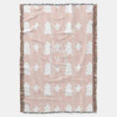 Couverture Dusty Pink Winter Wonderland avec Monogramme (devant Vertical)