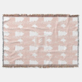 Couverture Dusty Pink Winter Wonderland avec Monogramme (Devant)