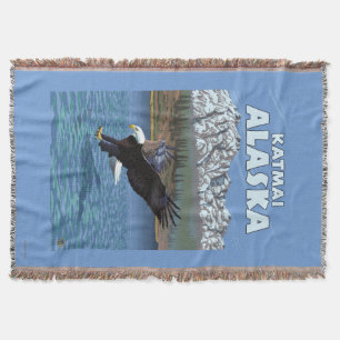 Couverture Eagle chauve plongeant - Katmai, Alaska