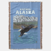 Couverture Eagle chauve plongeant - Katmai, Alaska (devant Vertical)