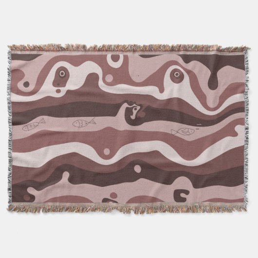 Couverture Earth-Tone Tribal Abstract Throw Blanket (Devant)