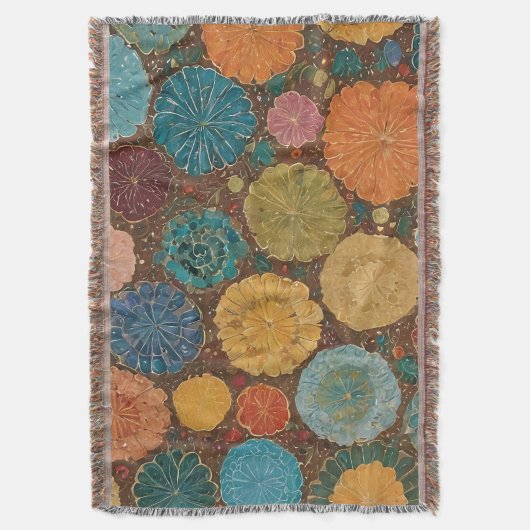 Couverture Earthy Floral Mosaic Pattern (devant Vertical)