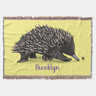 Couverture Echidna mignonne avec dessin animé d'abeille