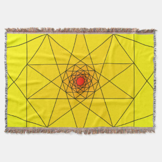 Couverture Éclatement Géométrique en Étoile - Dessin Jaune &