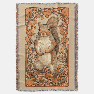Couverture Écureuil Art Nouveau - amateur d'écureuil drôle
