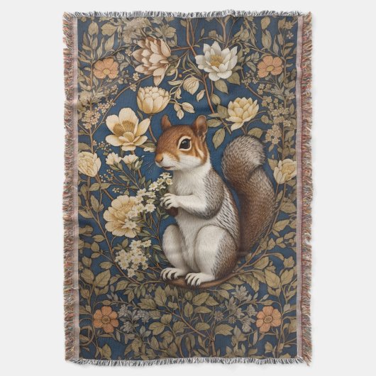 Couverture Écureuil Avec Fleurs Acacia William Morris (devant Vertical)