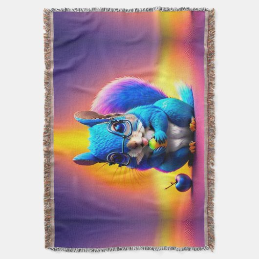 Couverture Écureuil Bleu Mangeant Un Fruit (devant Vertical)