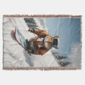 Couverture Écureuil de snowboard Heure d'hiver Animaux Whimsi (Devant)