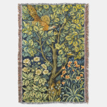 Écureuil Vintage de Morris et Motif de fleurs