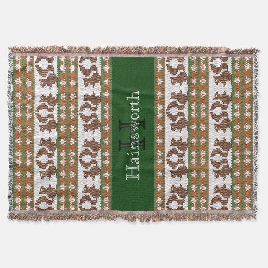 Couverture Écureuils et Acorns Fair Isle Monogram (Devant)