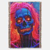 Couverture Eerie Skeleton avec conception de cheveux roses (devant Vertical)