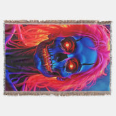 Couverture Eerie Skeleton avec conception de cheveux roses (Devant)