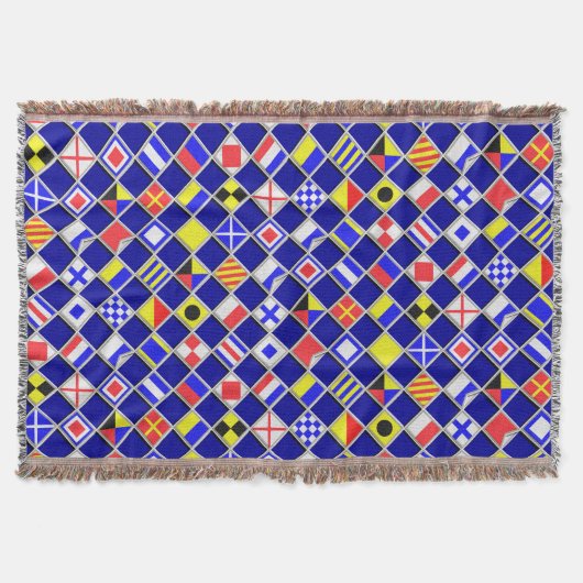 Couverture Effet 3D À damiers Nautique Drapeaux Motif (Devant)