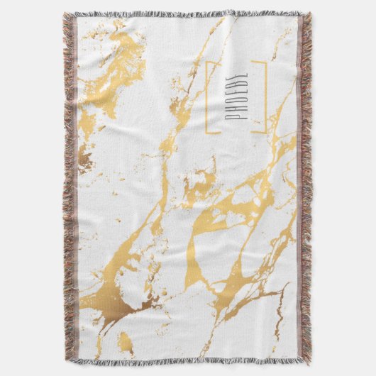 Couverture Effet Or Faux moderne Art Abstrait Lot Blanche (devant Vertical)