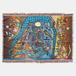 Couverture Egypte ancienne Art Dieu Geb soutient Nut in Heave