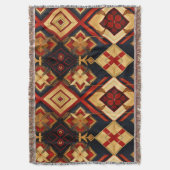 Couverture Elégance géométrique Motif sans couture Rouge Or N (devant Vertical)