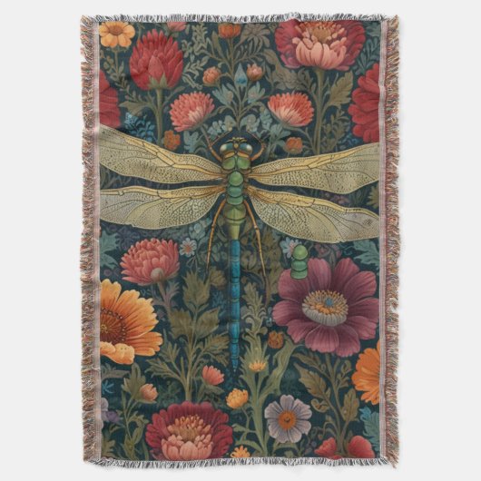 Couverture Elegant art nouveau Autumn floral Dragonfly (devant Vertical)