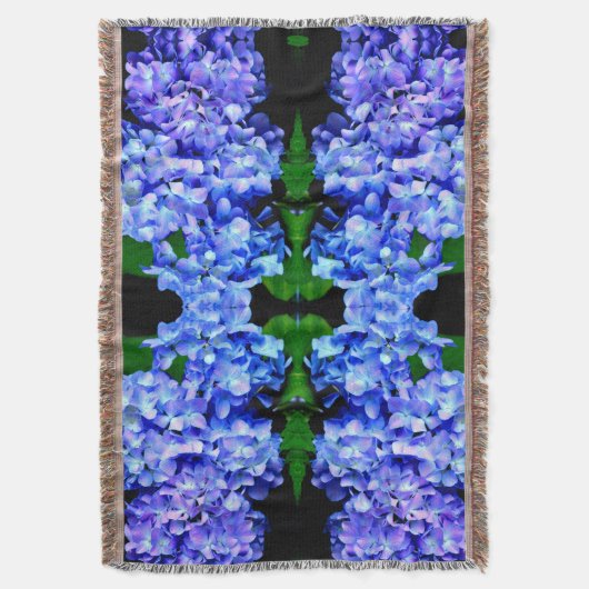 Couverture Élégant bleu violet clair magenta hydrangée floral (devant Vertical)