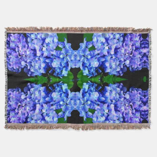 Couverture Élégant bleu violet clair magenta hydrangée floral (Devant)