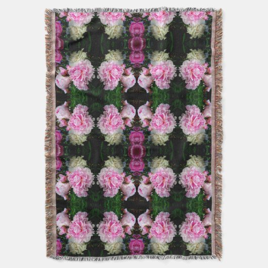 Couverture Élégant classique peoné rose blanc floral (devant Vertical)