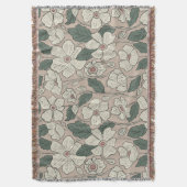 Couverture Elegant Cream Beige & Green Illustrated Floral  (devant Vertical)
