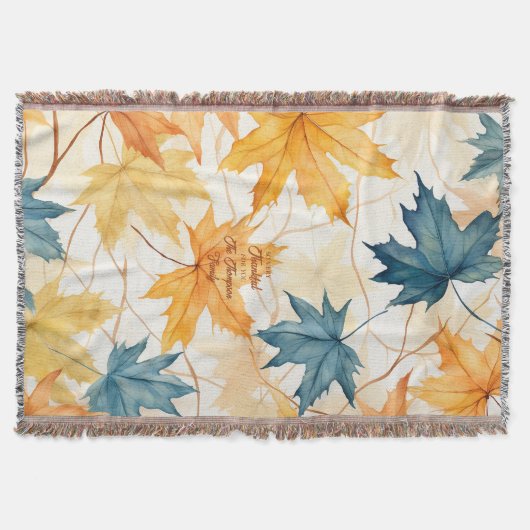 Couverture Élégant Feuilles d'érable personnalisés Thanksgivi (Devant)