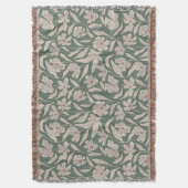 Couverture Elegant Floral Boho Pink & Dark Green Botanical (devant Vertical)