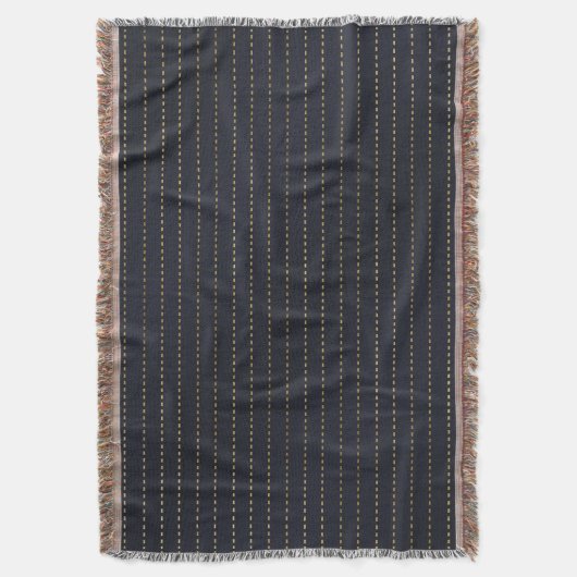 Couverture Elégant Golden Yellow Dashed Stripes Bluish Grey (devant Vertical)