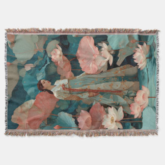 Couverture Elegant Hanbok Woman in Pink Lotus Garden