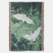 Couverture Élégant lancer de grue - Oiseaux de style japonais (devant Vertical)