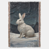 Couverture Elégant lapin blanc Noël forêt enneigée (devant Vertical)
